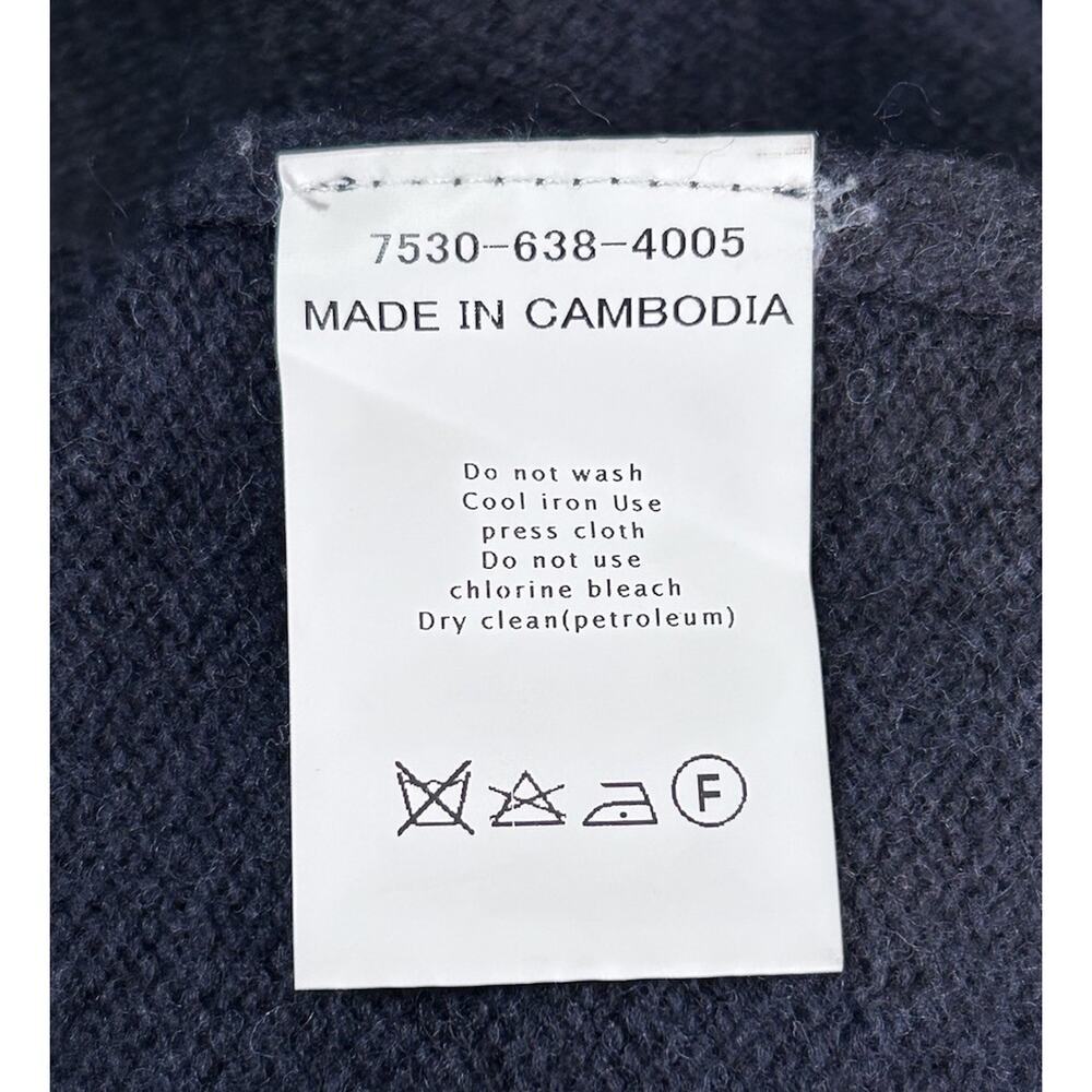 Coen Tokyo Japan Lambs Wool Knit Men’s Crewneck Sweater Navy Blue Size XL - Picture 6 of 7